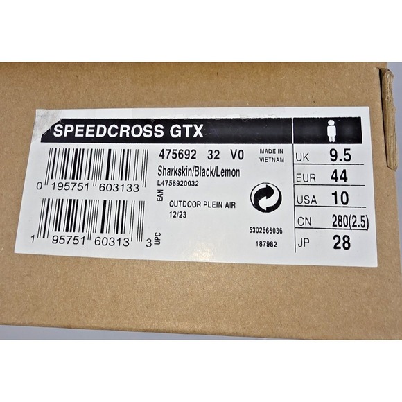 Salomon Speedcross GTX Trail Shoes Mens 10 Sharkskin Black Lemon 475692 NIB - Picture 14 of 16